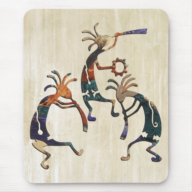 Mousepad Trio músico KOKOPELLI + suas ideias (Frente)