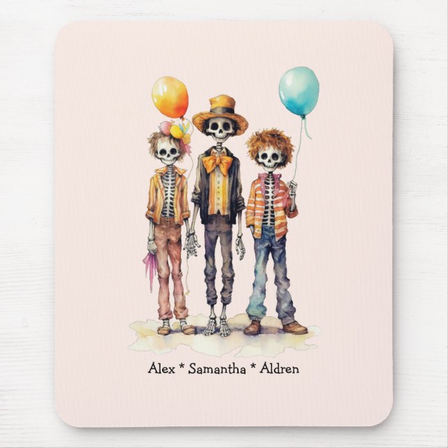 Mousepad Trio Zombie Pastel Adorável - Halloween Bonito (2) (Frente)