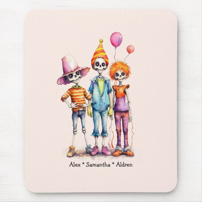 Mousepad Trio Zombie Pastel Adorável - Halloween Bonito (3) (Frente)