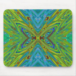 Mousepad Trippy Chartreuse e Blue Abstrato Butterfly