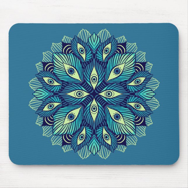 Mousepad Trippy Psychedelic Eyes Arte Surreal Floral (Frente)