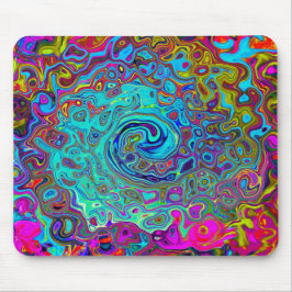 Mousepad Trippy Sky Blue Abstrato Retro Liquid Swirl