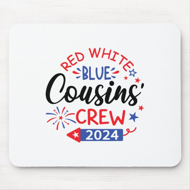 Mousepad Tripulação De Primo Azul E Branco 4 De Julho (Frente)