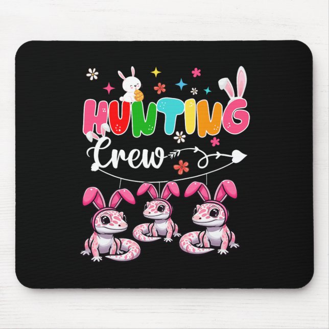 Mousepad Tripulação Três Coelhinhos Da Páscoa Geckos Caçand (Frente)