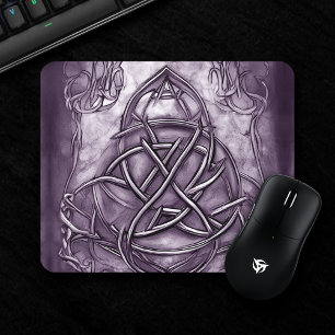 Mousepad Triquetra Trinity Knot Purple Faux Metal