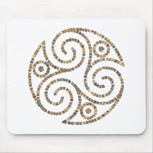 Mousepad Triskelion Celtic - Símbolo espiral triplo - Mosai