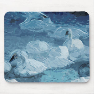 Mousepad Trocas de trombeteiro no inverno Abstrato Impressi