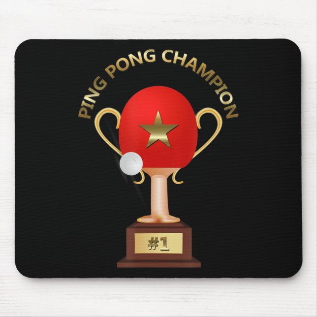 Mousepad Troféu de campeão de pinos de Tênis mesa (Frente)