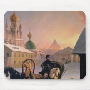 Mousepad "troikca" na rua em St Petersburg, 1850s