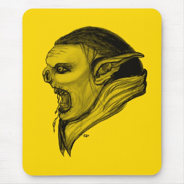 Mousepad Troll schwarz gelb design (Frente)