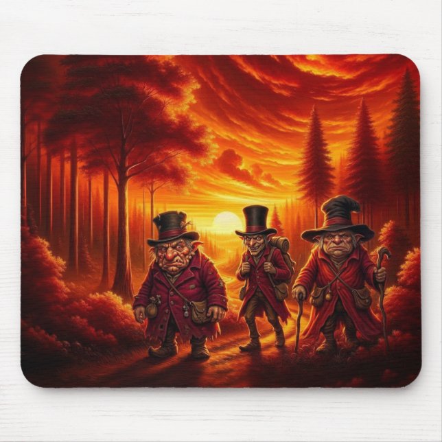 Mousepad Trolls Em Uma Caminhada Ao Pôr do Sol (Frente)