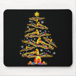 Mousepad Trombonista de Natal Árvore de Natal Jazz Música L