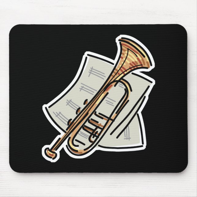 Mousepad trompete e partitura (Frente)