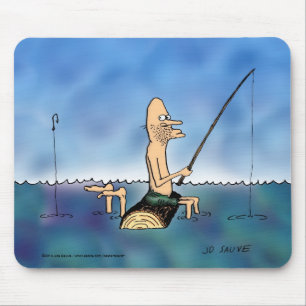 Mousepad Tropa de Mouse de Cartoon de Pesca do Dia Estranho