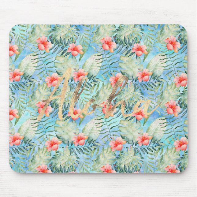 Mousepad Tropical Aloha Hibiscus Floral (Frente)