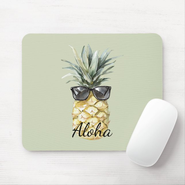 Mousepad Tropical Aloha Pineapple with Sunglasses (Com mouse)