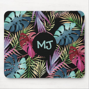 Mousepad Tropical Deixa o padrão da selva com monograma