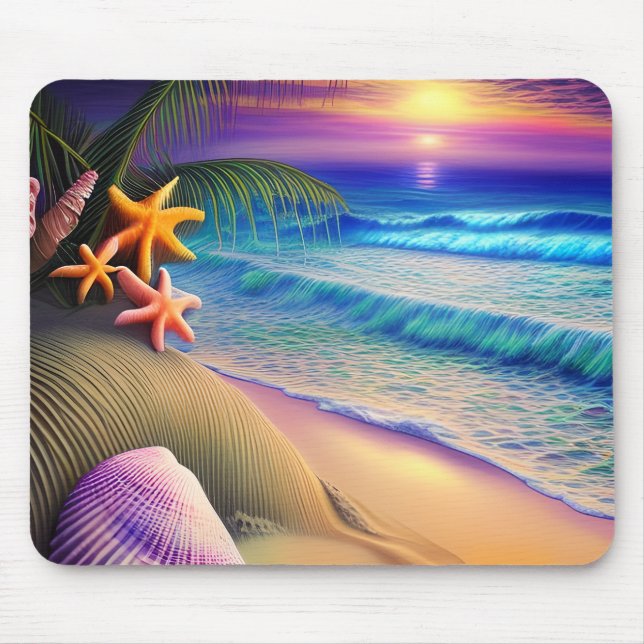 Mousepad Tropical Fantasy Beach Sunset (Frente)