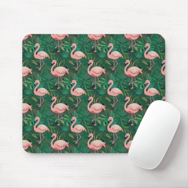 Mousepad Tropical Flamingo Pattern (Com mouse)
