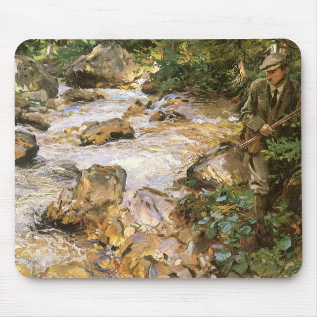 Mousepad Trout Stream no Tirol de John Singer Sargent (Frente)