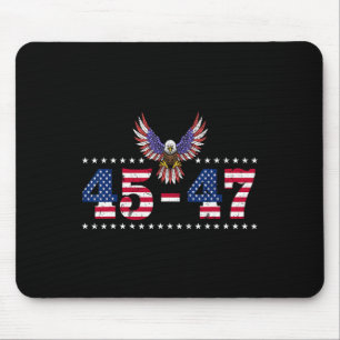 Mousepad Trump 2024 45 47 Vintage American Flag Retro 4547