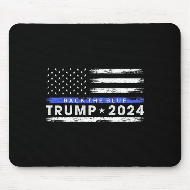Mousepad Trump 2024 Back The Blue Thin Blue Line American (Frente)