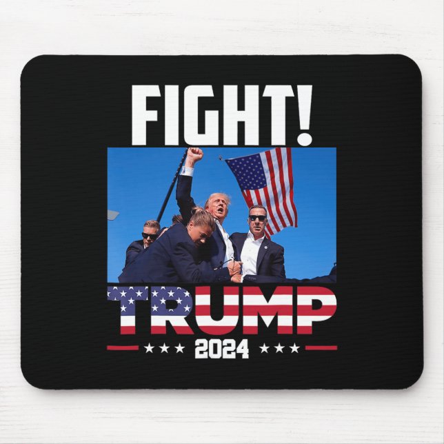 Mousepad Trump 2024 Fight Fist Rally Trump Rally 2024 Ameri (Frente)