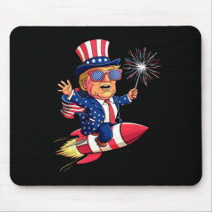 Mousepad Trump 2024 Happy 4 De Julho Trump American Flag