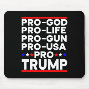 Mousepad Trump 2024 Pró Arma Pró Vida Pró Deus Pró EUA Repu
