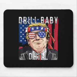 Mousepad Trump 2024 Supporter Shirts Drill Baby Drill Black