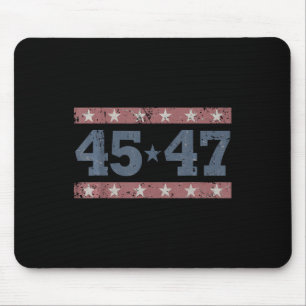 Mousepad Trump 2024 Vintage 45 47 America Flag Shirt For Wo