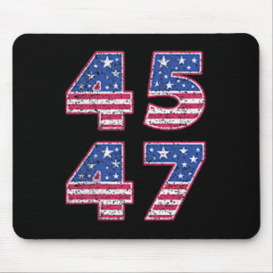 Mousepad Trump 2024 Vintage 45 47 America Flag Tee For Wome