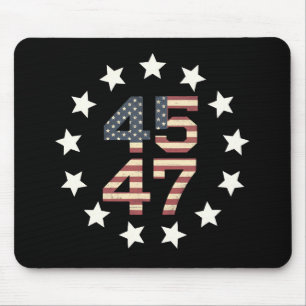 Mousepad Trump 45 47 Estrelas Bandeira Americana Vintage EU