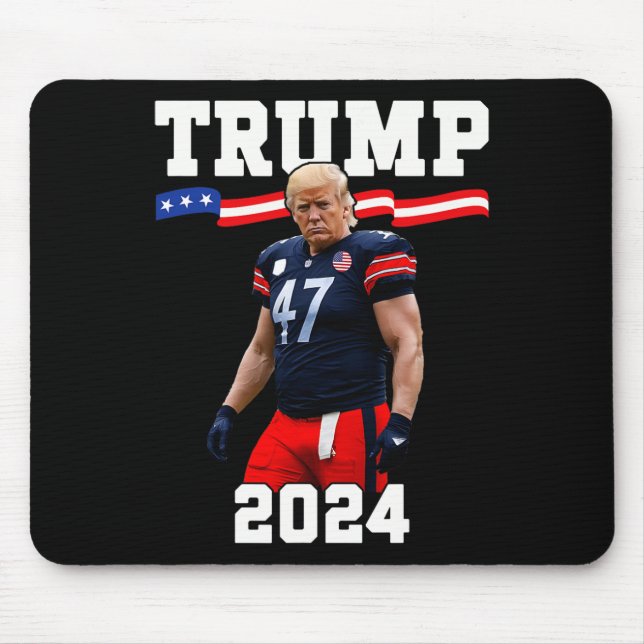 Mousepad Trump 47 Football Jersey 2024 Us Flag Trump Vance (Frente)