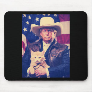 Mousepad Trump Cat Shirt Engraçado Cowboy Donald Trump 2024