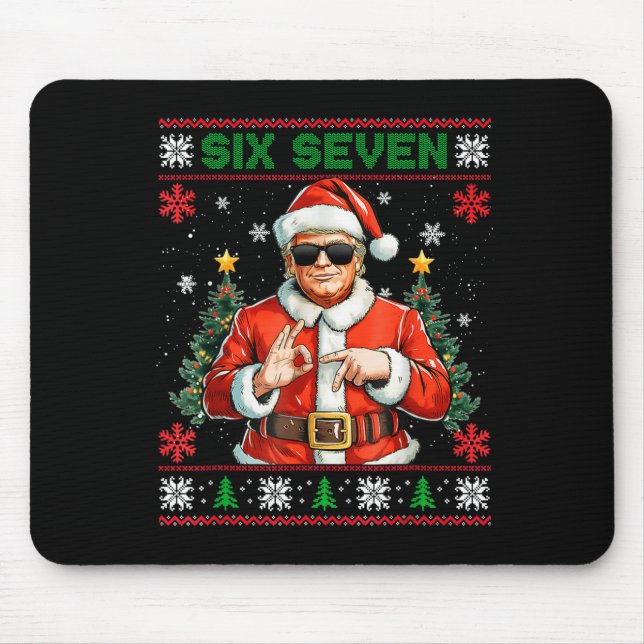 Mousepad Trump Diz 67 Meme Seis Sete Natal Feio Engraçado  (Frente)