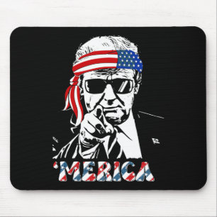 Mousepad Trump Happy 4 De Julho Trump American Flag 1