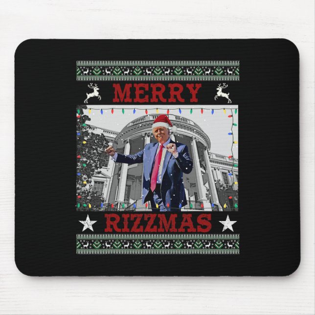 Mousepad Trump Merrry Rizzmas Engraçado Dança Humorística C (Frente)