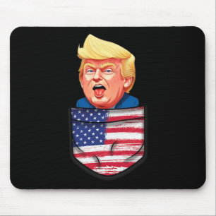 Mousepad Trump no Bolso Bandeira dos EUA Engraçado Trump 20