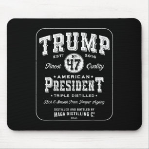Mousepad Trump Presidente 47 Vintage Whiskey Label 2024 Vic
