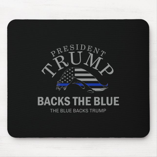 Mousepad Trump Verifica a Bandeira Azul Thin Blue Line Supo (Frente)