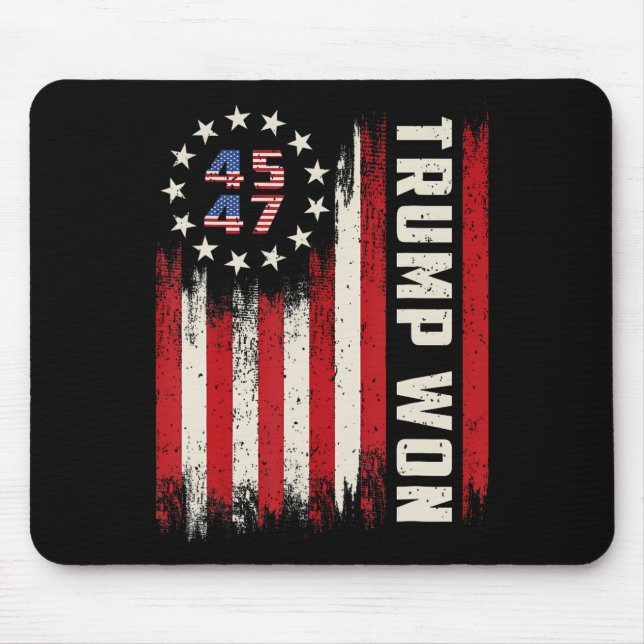 Mousepad Trump Won 2024 45 47th Presidente Usa Flag (Frente)