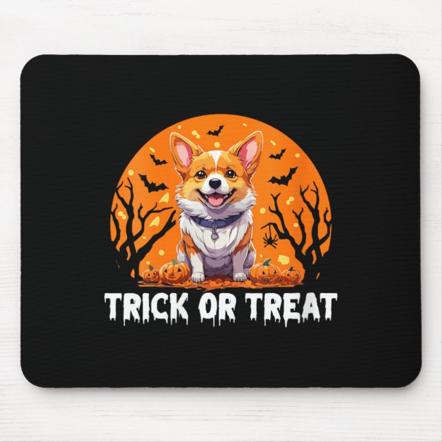 Mousepad Truque das Mulheres de Tratar no Halloween Cachorr (Frente)