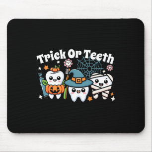 Mousepad Truque Engraçado Ou Dentes Halloween Habilita Dent