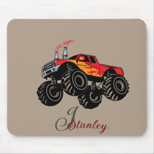 Mousepad Truque Monograma Monstro do Nome Rujado de Red Bla