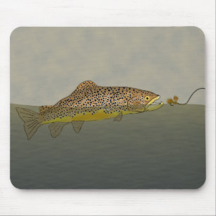 Mousepad Truta de Brown da pesca com mosca