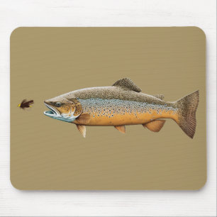 Mousepad Truta marrom de pesca com mosca