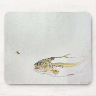 Mousepad Truta que persegue a mosca de um pescador