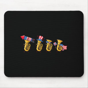 Mousepad Tuba Engraçado Bandeira Americana EUA 250 Anos 4 D