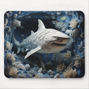 Mousepad Tubarão 3D vibrante